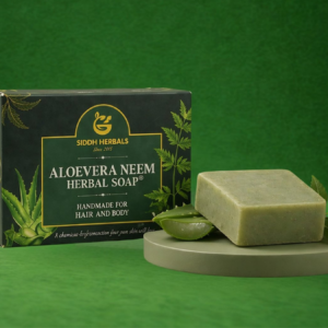 Siddh Herbals Handmade Aloevera Neem Herbal SoapⓇ | Helps Reduce Hair Fall & Skin Problems | Chemical-Free Ayurvedic Bathing Soap | For Hair, Face & Body |
